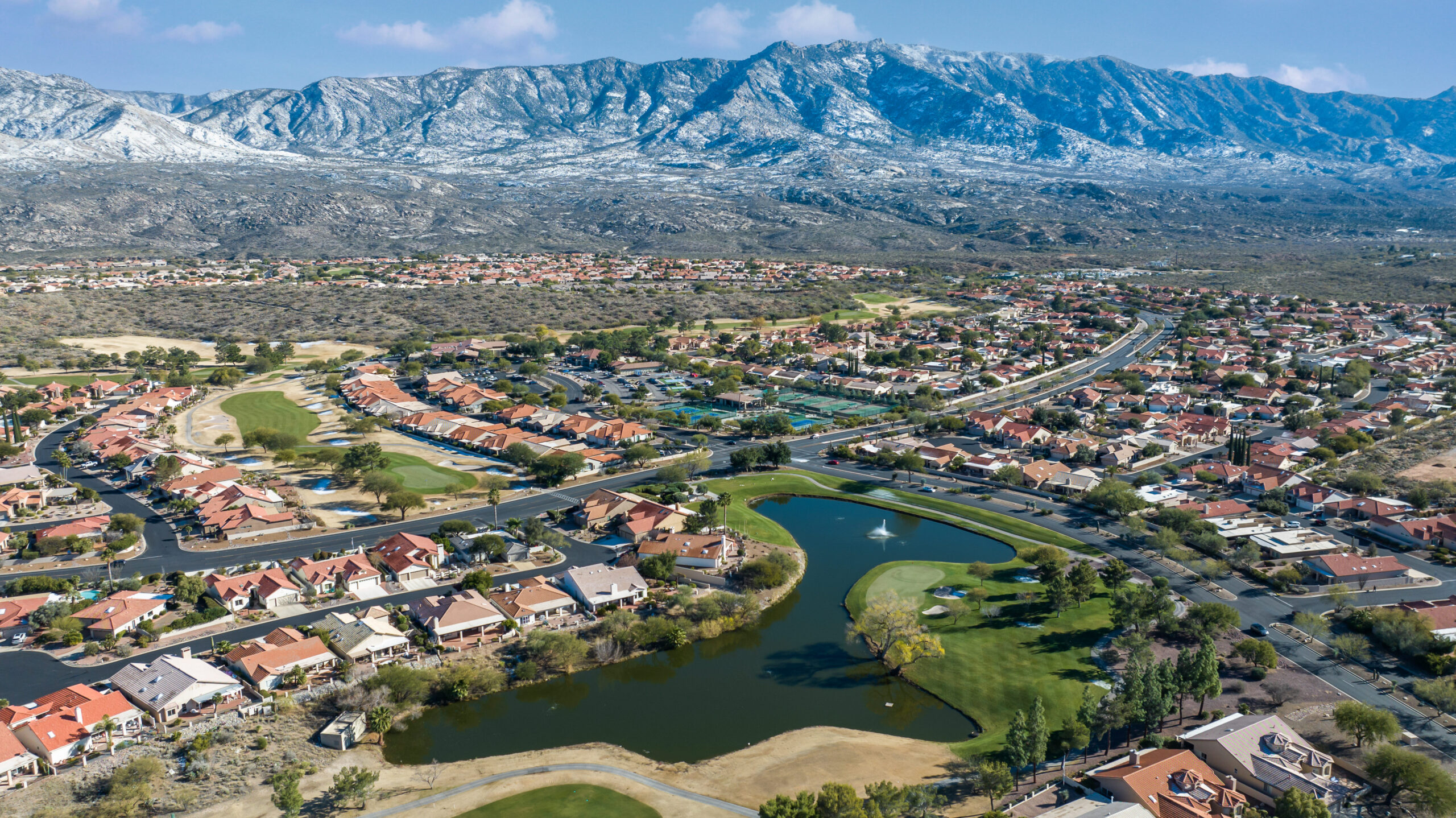 Drone photo of neighborhood